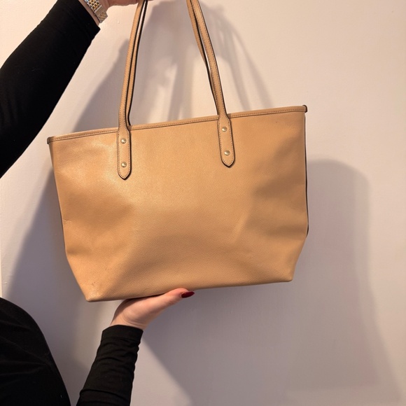 Coach Blush/Beige Pebbled Leather Tote Bag Work Shoulder Bag - Picture 4 of 8